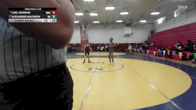 108 lbs Champ. Round 1 - Cael Johnson, Mc Kinleyville vs Alexander Machron, Newark Memorial