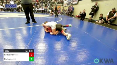 52 lbs Semifinal - Brylen Buckner, Weatherford Youth Wrestling vs Baker James, Cowboy Wrestling Club