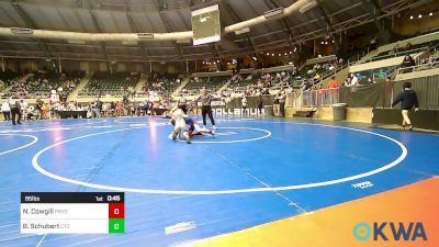 85 lbs Consi Of 8 #2 - Noah Cowgill, Pryor Tigers vs Bowen Schubert, Chandler Takedown Club