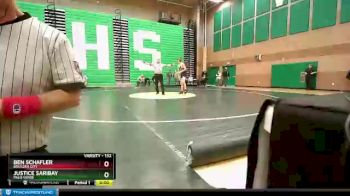 132 lbs Quarterfinal - Ben Schafler, Boulder City vs Justice Saribay, Palo Verde