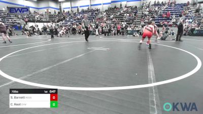 70 lbs Rr Rnd 3 - Sawyer Barnett, Redskins Wrestling Club vs Cadence Root, Geary Youth Wrestling