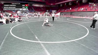 132 lbs D1 - Semi-finals (fri 7:30pm.) - Bryce Knudtson, Kaukauna vs Turner Campbell, Holmen