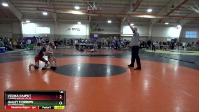 140 lbs Cons. Round 3 - Hailey Morrow, DELAWARE HAYES vs Vedika Rajput, Cumberland Valley Hs