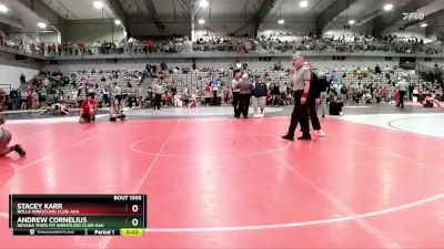 130 lbs Cons. Semi - Andrew Cornelius, Nevada Tiger Pit Wrestling Club-AAA vs Stacey Karr, Rolla Wrestling Club-AAA