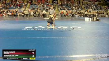 107 lbs Cons. Round 1 - Louden Haugen, New Town/Parshall vs Lander Rice, Killdeer