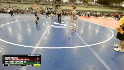 105 lbs Cons. Round 2 - Cylis French, Webb City Youth Wrestling Club-AAA vs Anthony Venegas Jr., Wildcat Wrestling Club-AA
