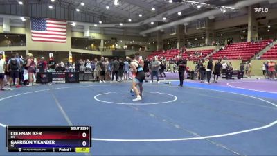 215 lbs Cons. Round 2 - Coleman Iker, OK vs Garrison Vikander, KS