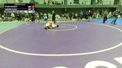 U16 GR - 144 lbs Cons. Round 1 - Tyler Hockett, Askeo International Mat Club vs CARTER CLOCK, Newberg Mat Club