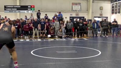 190 lbs Quarterfinal - Lorenzo Gunzer, Iona Prep vs Chris Parisi, Kellenberg