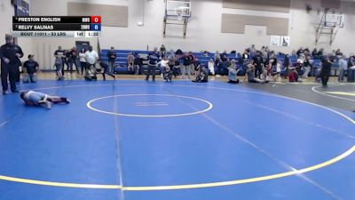 53 lbs Champ. Round 2 - Relvy Salinas, 208 Badgers Wrestling Club vs Preston English, McCall Wrestling Club
