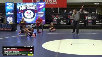 57 lbs Semifinal - Keaghlan Ryznar, Michigan Matcat Wrestling Club vs Juliana Matteo, Bad Karma Wrestling Club