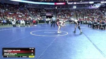 3A-120 lbs Champ. Round 1 - Matthew Williams, North Scott vs Drake Phillips, Waukee Northwest