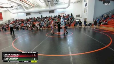 155 A & B Semifinal - Justin Marquez, Powell Middle School vs Zaidyn Martin, Laurel Middle School