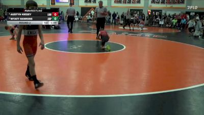 65 lbs Round 2 - Wyatt Hawkins, Alburnett Mat Pack vs Austyn Kiesey, LMWC