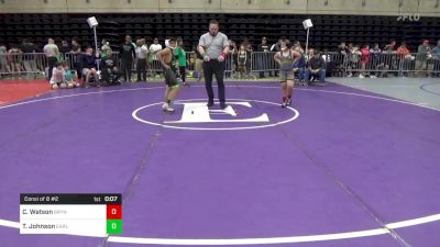 105 lbs Consi Of 8 #2 - Carter Watson, Bryn Mawr vs Tresean Johnson, Earlville