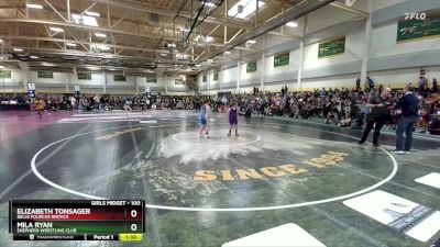 100 lbs Round 1 - Elizabeth Tonsager, Belle Fourche Broncs vs Mila Ryan, Shepherd Wrestling Club