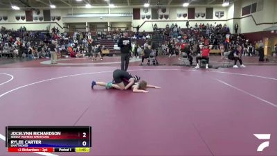 14U-2 lbs Round 2 - Jocelynn Richardson, Sebolt Womens Wrestling vs Rylee Carter, Unattached