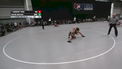 132 lbs Cons. Rd Of 32 - Andrew York, Ozark Youth Wrestling vs Blake Sexton, Mile High Wrestling Club