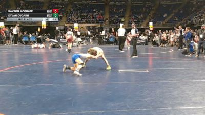 80 lbs 3rd Place - Kayson McQuate, Northern Lebanon vs Dylan Dudash, West Middlesex