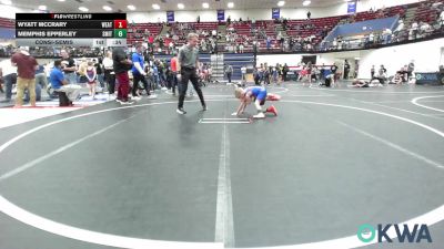 43 lbs Consolation - Wyatt McCrary, Weatherford Youth Wrestling vs Memphis Epperley, Smith Wrestling Academy