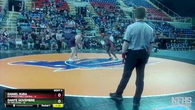 285 lbs Quarterfinals (8 Team) - Dante Novembre, W1-Williston vs Daniel Suda, E4-Grand Forks Central