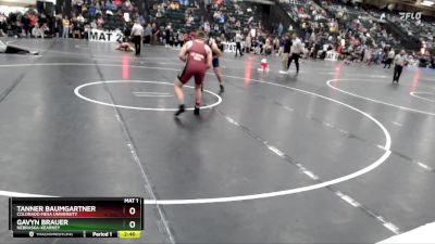 174 lbs Cons. Round 2 - Tanner Baumgartner, Colorado Mesa University vs Gavyn Brauer, Nebraska-Kearney