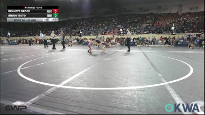 49 lbs Consi Of 8 #1 - Bennett Grose, Ponca City Wildcat Wrestling vs Brody Boyd, Team Tulsa Wrestling Club