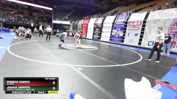113 Class 1 lbs Cons. Round 1 - Joshua Griffith, Veritas Christian Academy HS vs Phineas Goertz, Butler