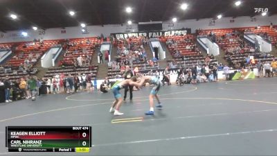 125 lbs Cons. Round 2 - Carl Nihranz, Wrestling University vs Keagen Elliott, MPWC