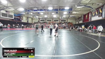 157 lbs Cons. Round 2 - Frank Valente, College Of Redwoods vs Talan Lomeli, Shasta College