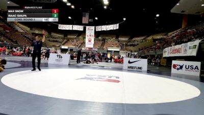 Cadet Boys Lower - 120 lbs Cons. Round 3 - Max Snow vs Isaac Quilpa