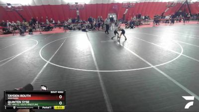 67 lbs Quarterfinal - Tayden Routh, Wisconsin vs Quinten Syse, Pec-Argyle Youth Wrestling