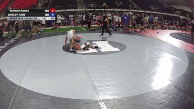 157 lbs 3rd Place Match - Bohden Sowa, Oregon vs Wesley Kent, Idaho