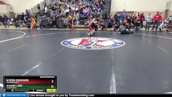 80 lbs Quarterfinal - Evann Linn, Centennial vs Kyper DeRosier, Scoring ...