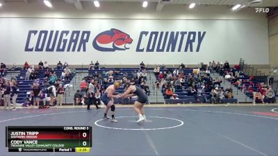 197 lbs Cons. Round 3 - Justin Tripp, Southern Oregon vs Cody Vance, Treasure Valley Community College