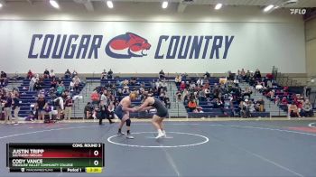 197 lbs Cons. Round 3 - Justin Tripp, Southern Oregon vs Cody Vance, Treasure Valley Community College