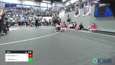 40 lbs Quarterfinal - Riley Tarwater, Eufaula Ironheads Wrestling Club vs Jericho Williams, Lions Wrestling Academy