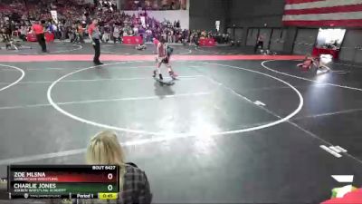 85 lbs Cons. Round 3 - Zoe Mlsna, Sarbarcker Wrestling vs Charlie Jones, Askren Wrestling Academy