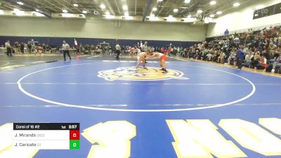 157 lbs Consi Of 16 #2 - Joey Miranda, Coast Guard vs Jacob Caricato, Castleton