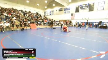 175 lbs Cons. Round 4 - Salvador Sarmiento, Etiwanda vs Krish Dey, El Modena High School