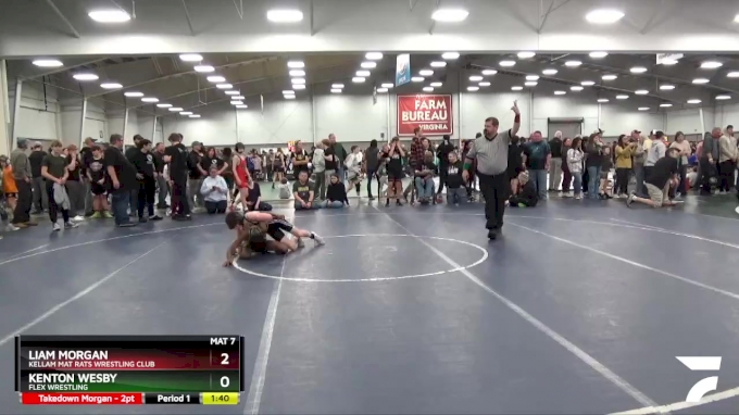 87 Lbs Champ. Round 1 - Liam Morgan, Kellam Mat Rats Wrestling Club Vs 