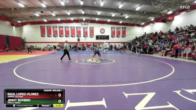 125 lbs Champ. Round 1 - Jimmy Romero, Menlo NWCA vs Raul Lopez-Florez, Sierra College