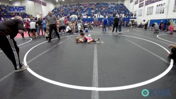 55 lbs Consi Of 16 #2 - Tatum Wilson, Choctaw Ironman Youth Wrestling vs Bayler Grady, Standfast