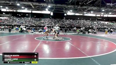 114 lbs Champ. Round 1 - Braelyn Booth, Scappoose vs Desiree Lopez, Crook County