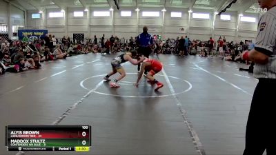 100 lbs Finals (8 Team) - Maddox Stultz, Contenders WA Blue vs Alyis Brown, Lake/Armory Red