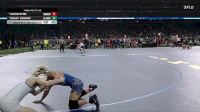 D3-113 lbs Cons. Round 3 - Jacob Byrd, Adrian Madison vs Brady Demory, Gladwin HS