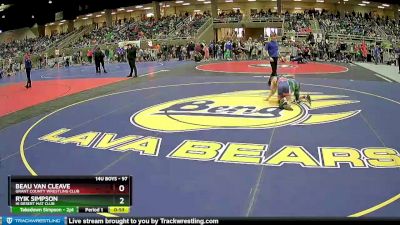 97 lbs Cons. Round 4 - Ryik Simpson, Hi Desert Mat Club vs Beau Van Cleave, Grant County Wrestling Club