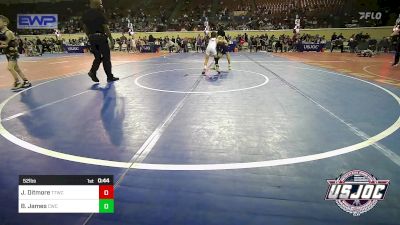 52 lbs Semifinal - Jaxon Ditmore, Team Tulsa Wrestling Club vs Baker James, Cowboy Wrestling Club