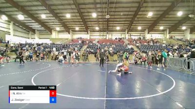 77 lbs Cons. Semi - Noah Ahn, Timpanogos Wrestling vs Jake Zesiger, Sanderson Wrestling Academy