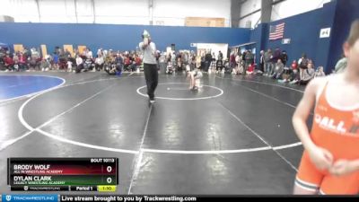 80 lbs Cons. Round 2 - Brody Wolf, All In Wrestling Academy vs Dylan Clark, Legacy Wrestling Academy